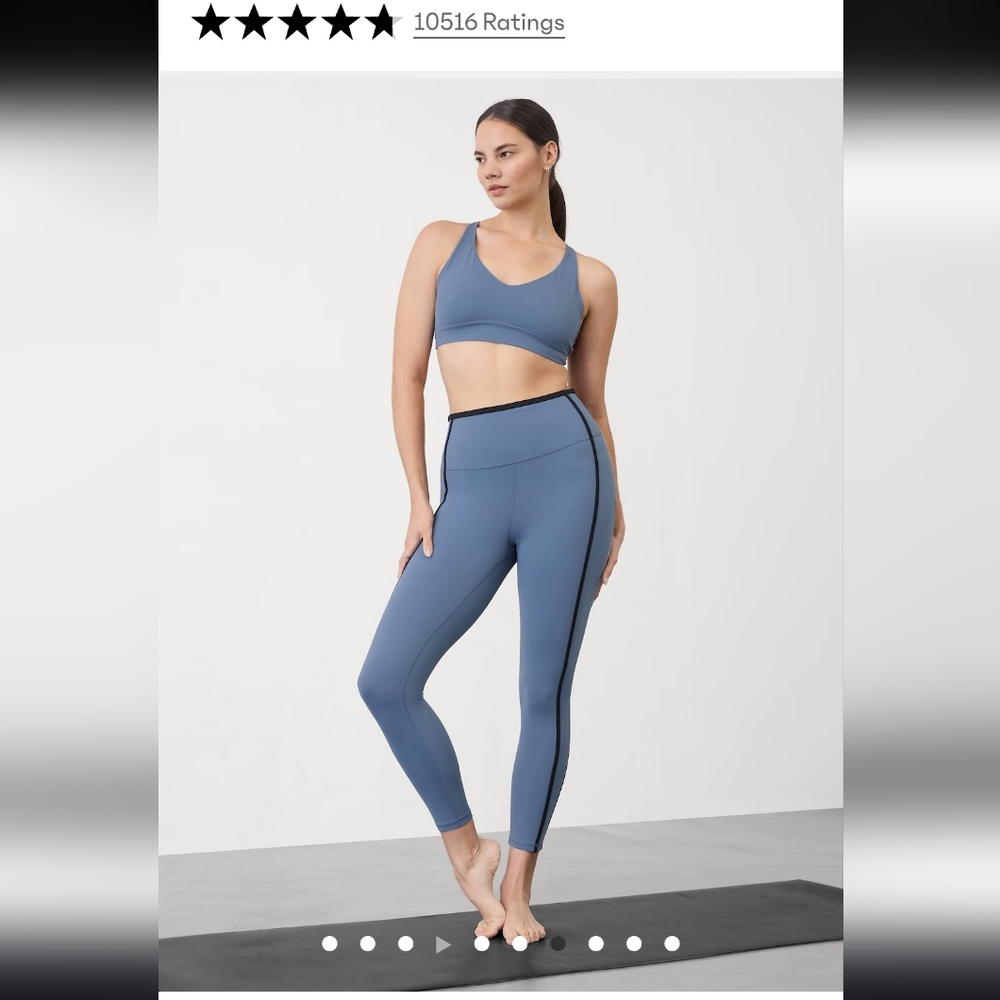 Athleta Activewear Set Blue with Black Trim